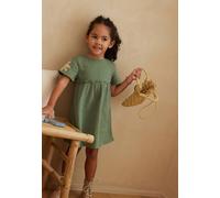 Robe enfant en gaze de coton + chouchou pivoina kaki 18M(81CM)