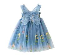 Robe Enfant Fille d'été de Princesse trapèze légant Imprimé Papillon 1-8 Ans Bébé Longueur Genou pour Mariage et Fête Enfants Bal