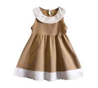 Robe Enfant Fille Ete Chic et Elegant sans Manches Robe Anniversaire Formel fête Mariage Baptême Demoiselle d'honneur Communion Robes Fleur Robes Pageant Fête de Mariage Dress Pas Cher 0-10 ans