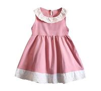 Robe Enfant Fille Ete Chic et Elegant sans Manches Robe Anniversaire Formel fête Mariage Baptême Demoiselle d'honneur Communion Robes Fleur Robes Pageant Fête de Mariage Dress Pas Cher 0-10 ans