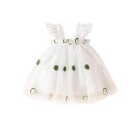 Robe Enfant Fille Tulle Chic et Elegant sans Manches Robe Anniversaire Formel fête Mariage Baptême Demoiselle d'honneur Communion Robes Fleur Robes Pageant Fête de Mariage Dress Pas Cher 0-4 ans