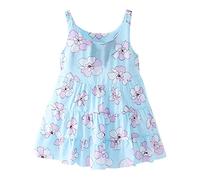 Robe Enfant Fillette Bas Age Spaghetti Strap Casual Dress Tie-Dye A-Line Col Rond Fille Ensemble Été Pas Cher Chic pour Séance Photo Vacances