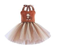 Robe Enfant Printemps et Tutu Jupe Animal Robe Mesh Jupe Vêtements Performance Vêtements Roll Performance Jupe N Roll Bébé Fille, café, 18-24 mois