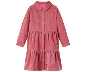 Robe Enfants à Manches Longues Tout-petits Velours Côtelé Rose Ancien 116 vidaXL