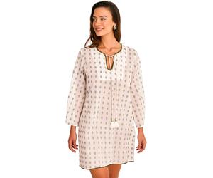 Robe estivale brodé manches longues femme Selmark Complementos Blanc M
