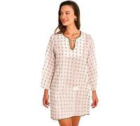 Robe estivale brodé manches longues femme Selmark Complementos Blanc S