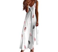 Robe été Femme Bohème Coton Et Lin Manches Courtes Chic Et Élégante Longue Swing Plage Boho Ample Tee Shirt Avec Poche Maxi Grande Taille Décontractée Victorienne