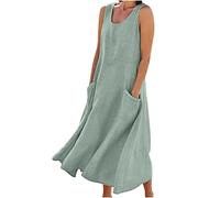 Robe Ete Femme Cotton en Line Sexy Bohème Pas Cher Sport Elegante Été Cool Élégant Officier Vintage Sexy Robe de Soirée Bohème L'été Casual Habillée Robes sans Manches Maxi Robes