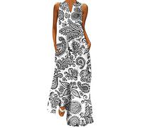 Robe été Femme Mariage Été Bohème Chic Manches 3/4 Impression Maxi Robe Décontractée Robe Longue Elegante Robe De Plage Swing Robe Vacances Robe Moulante Femme Sexy
