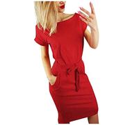 Robe Ete Femme Mi Longue Fluide Grande Taille Femme Robe d'été sans Manche Col en V Décontractée Robes Plage avec Poches Lâche Swing Robe de Grossesse