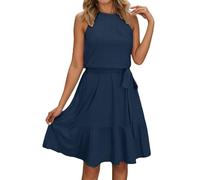 Robe éTé Grande Taille-Robe DéContractéE à Bretelles sans Manches, Couleur Unie, Sexy Et Tendance pour Femme