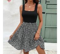 Robe évasée sans manches à motif floral, avec une taille marquée, idéale pour les vacances d'été, style Bridgerton L,M,S,XL,XS,XXL,XXS,XXXL,XXXXLimprimé floralTissu tissé
