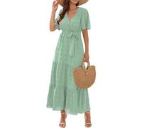 Robe Femme Chic Et Elegant Ceremonie Robe De Soiree Grande Taille Promo Fluide Blanche Chic de Bal mi Longue Tenues Élégante 4#Green à la Menthe XL