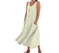 Robe Femme Chic Et Elegant En Lin Pour Noire Longue Bleu Ciel De Chambre Ete Grande Taille Fluide Mariée Empire Soirée Été Invitée Mariage Tenue Cache Coeur Robes D'été Femmes Bohème Soiree Light Vert