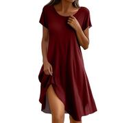 Robe Femme Chic Et Elegant Ensemble Femme Chic Et Elegant Grande Taille Fluide Tee Shirt Boheme Sexy Hawaienne Tenues Satin Gala Mi Paillette Chemise Cérémonie Vêtements 2#vin M