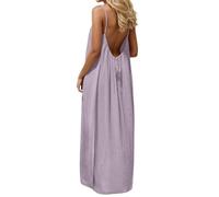 Robe Femme Chic Et Elegant Jaune Robes D'été Pour Femmes Bleu Roi Charleston Grande Taille Printemps Boheme De Soiree Mariage Courte Bordeaux Plage Longue Ete Sans Manches En Lin Chemise Empire A-Viol