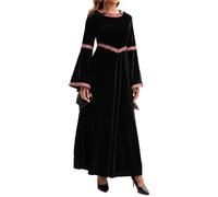 Robe Femme Chic Et Elegant Manche Longue Horreur Hiver Deguisement Halloween Femme Fantôme Cartoon Gothique Robe De Soiree Corset Populaire Imprimée Jupe Araignée Décontracté 2#Noir S