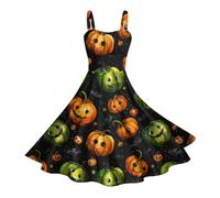 Robe Femme Chic Et Elegant Manche Longue Pirate Hiver Deguisement Halloween Femme Faucheuse Ange Gothique Robe De Soiree a Line Populaire Cartoon Jupe Fantôme Classique 2#Verde S