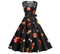 Robe Femme Chic Et Elegant Manche Longue Sexy Hiver Deguisement Halloween Femme Infirmiere Patchwork Pirate Robe De Soiree a Line À La Mode Ange Jupe Faucheuse Rétro 2#Marina de Guerra L