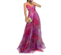 Robe Femme Chic Et Elegant Mariage D'été Robe Chemise Courte sans Manches Vetement Femme Ete Plage Coton col en V Summer Dress Mes Commandes Rose Vif XL