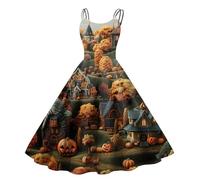Robe Femme Chic Et Elegant Mariage Sorcière Fête Dresses Soirée Sexy Deguisement Vampire Élégante Costume Médiévale Traditionnelle Robe Effrayante Romantique Déguisements Déguisement(3-Earthy Jaune,S)