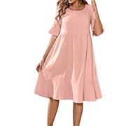 Robe Femme Chic Et Elegant Robes D'été Pour Femmes Lin De Plage Halter Ete Fluide Terracotta Taille Empire En Coton Été Grande Qui Cache Le Ventre Jeans Décontractées Légères Ronde Soiree Rouge-1 XXL