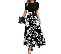 Robe Femme Chic Et Elegant Sexy Bohème Retro Tenue Trapeze Sexy Manche Courte Longue Ete Elegante Mariage Invitée Femme Fleurie Imprimer Chic Mes Commandes, Robe de Cocktail XXL