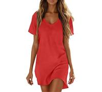 Robe Femme Chic Et Elegant Spaghetti Bretelles Bohème Terracotta Mariage Longue Blanche Caraco Dos Nu for Femmes De Cocktail Bal Promo Plissee Soiree Sexy Tulle Été Empire Pastèque rouge-A 5XL