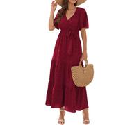 Robe Femme Chic Et Elegant Tenues Élégante Robe De Soiree Grande Taille Fleurie de Bal Blanche Chic mi Longue Ceremonie 4#vin M