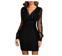 Robe Femme Chic Et Elegant - Velours Robe en Velours Floral Col Rond Ample Robe De SoiréE Chic Et Glamour Robe Femme Hiver Robe Noire Femme Chic