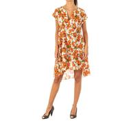 Robe femme col en V large manches courtes LWD008-Multicolore S