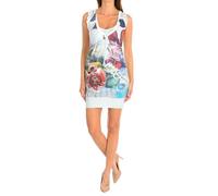 Robe femme col rond sans manches 37V2022-Rayures blanches L