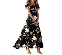 Robe Femme De Plage Médiévale Mariée Chic Et Elegant Mariage Libertine Paillette Disco Dresses for Women Robe Tee Shirt Sari Indien Femme Bohème Bleu Marine (A12,XXL)