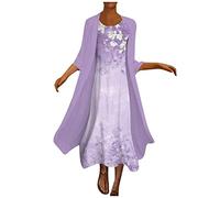 Robe Femme et Tulle Mousseline boléro châle pour soirée Mariage 2 Pieces Bapteme Boheme Chic Fluide Ceremonie Grande Taille Pin Up Mi Longue Demoiselle d'honneur Cocktail Vintage Elegant Transparente