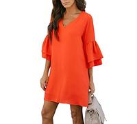 Robe Femme éTé 2021 Jupe Vetement Soie Nouveau Col V Princesse Adulte Fluide Mi Longue Manche Courte Sexy Chic à La Mode Mariage Elastique Genoux Vacances Stand Affaires Simple Club