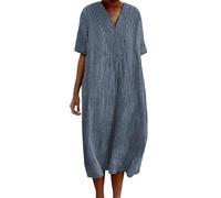 Robe Femme Ete Mi Longue Pull Femmes Ample Dress Tendance Plage Shirt Moulante Blanche Deguisement Imprimé Fleurs Été Tunique Jupe Robe Plage Ete Fluide Chemisier Légère Large