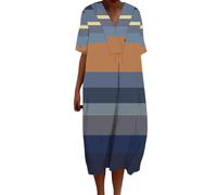 Robe Femme Ete Mi Longue Pull Femmes Ample Dress Tendance Plage Shirt Moulante Blanche Deguisement Imprimé Fleurs Été Tunique Jupe Robe Plage Ete Fluide Chemisier Légère Large
