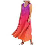 Robe Femme Ete, Robe Longue Femme Ete Robe Femme Ete Mi Longue Robe Chasuble Femme Robe Blanche Femme Chic Et Elegant Robe Longue Grande Taille Femme Robe Femme (A08,5XL)
