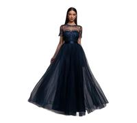Robe femme Goddiva Embroidered Mesh Bleu 40