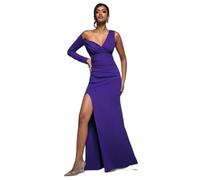 Robe femme Goddiva One Shoulder Front Split Scuba Violet 42