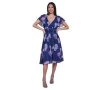 Robe femme Goddiva Printed Lurex A-Line Bleu 38