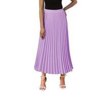 Robe Femme Grandes Tailles A Ligne Taille Haute Volants Robe Femme Plage, Violet clair, L