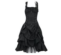 Robe Femme Halloween Adolescente Sorcière Demon Velours Halloween Robe Costume Zombie Femme Cosplay Gothique Sorcier Soiree Chic Medievale Déguisements Adultes M