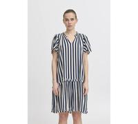 ICHI Robe bleu foncé / blanc, Taille 40