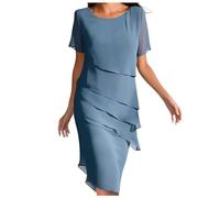 Robe Femme LéGante Dentelle Paillettes Courte Robes sans Manches Col Rond Manche Longue De SoiréE VaséE Grande Taille AnnéE 80 Glamour Bal Promo Curvy