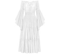 Robe Femme Longue Chic Et Elegant Soiree, DéGuisement Adulte Femme SorcièRe, Robe Viking Women Guerriere, Halloween Dentelle Cape Vintage Gothique Medievale Malefique Grande Taille Vampire Elfe