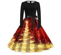 Robe Femme Longue Robe Vintage Audrey Hepburn - Vêtements De Soirée Grande Taille Classique Swing Coupe Slim Chic Et Élégants Ourlet Ample Plissée Polyvalent pour Cocktail Fête