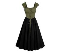 Robe Femme Médiévale Renaissance Déguisement Gothique Halloween Costume Cosplay Carnaval Vintage Victorienne Déguisements Viking Soirée Parti Robe Corset Longue