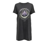 Only Robe d'été imprimée en coton manches courtes pour femme Noir-2 Taille S