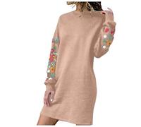 Robe Femme, Pull, Longue, en Laine, Automne, Grande Taille, Robes, Manche, Chic et Elegant, Jupe, Chemise, Longues, Femmes, Chaude, Tunique, Courte, d'hiver, Dress, Robe Hiver Femme, Verte, Patineuse